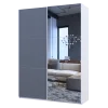 Skříň s posuvnými dveřmi Doros G-Caiser Bílá Grafit 1 DTD / 1 zrcadlo 180x60x240 (42005092)
