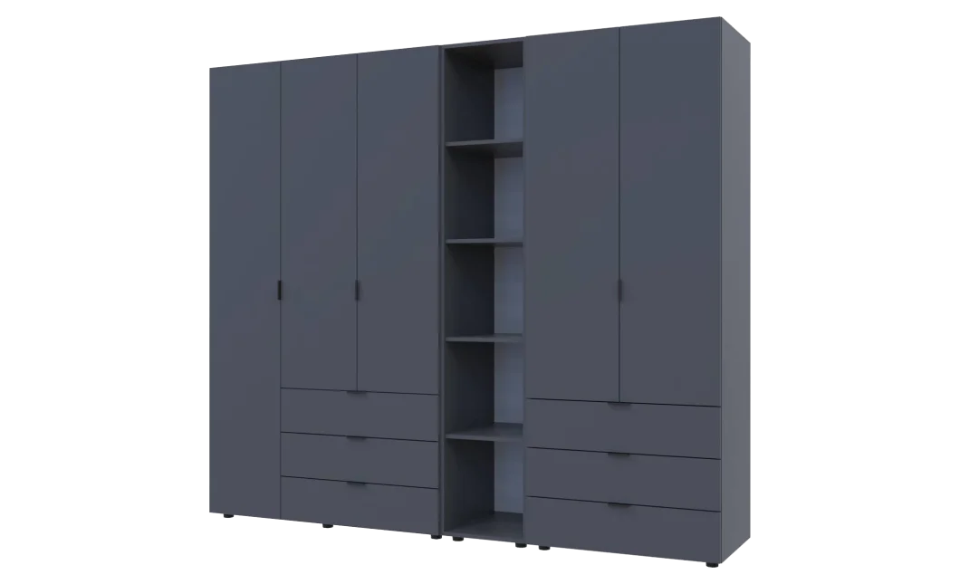 Set Doros Gelar s regálem Grafit 2+3 dveře 231,9×49,5×203,4 (42005057)