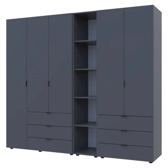 Set Doros Gelar s regálem Grafit 2+3 dveře 231,9×49,5×203,4 (42005057)