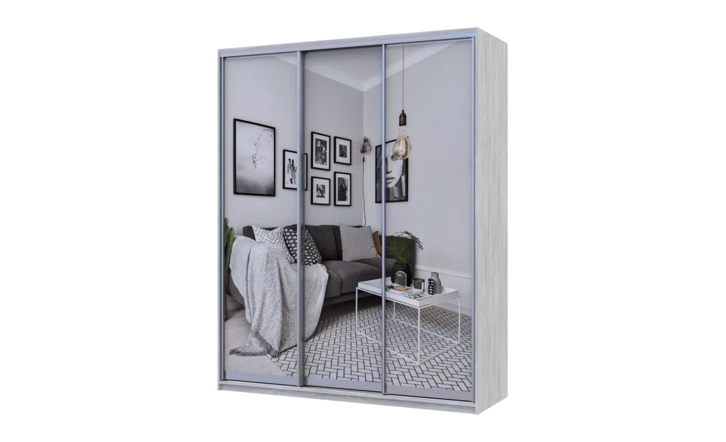 Šatní skříň Doros City Light Borovice Natti 3 zrcadla 180×60×225 (80736524)
