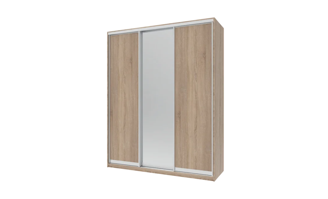 Šatní skříň Doros City Light Dub Sonoma 2 DTD / 1 zrcadlo 180×60×225 (41070010)
