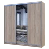 Šatní skříň Doros City Light Dub Sonoma 2 DTD / 1 zrcadlo 225×60×225 (42002135)