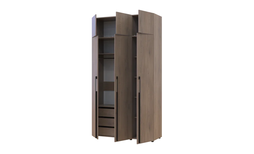 Kleiderschrank mit Schubladen und Aufsatzschrank Doros Kasper Cremona Cannolo 3 LTD 135 × 50 × 245 cm (42005567)