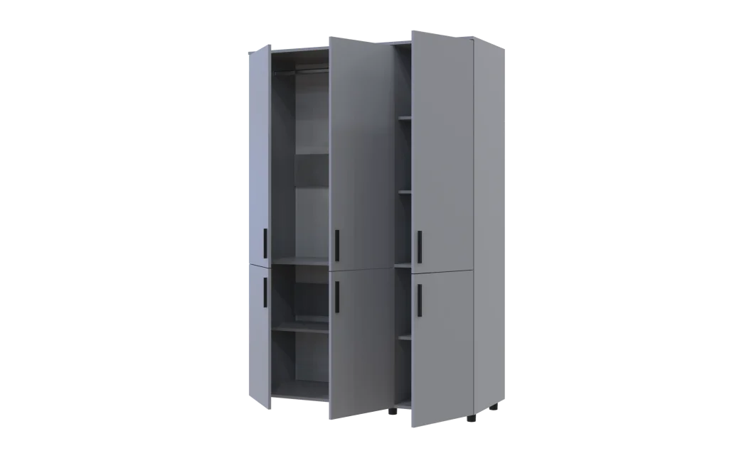 Skříň na oblečení Doros Thorn Šedá 3 DTD tyč 135x51.6x200 (44900487)