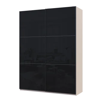 Šatní skříň s posuvnými dveřmi Doros G-Caiser Kašmír / Černá 2 skla / 3 části 180x60x240 (42005326)
