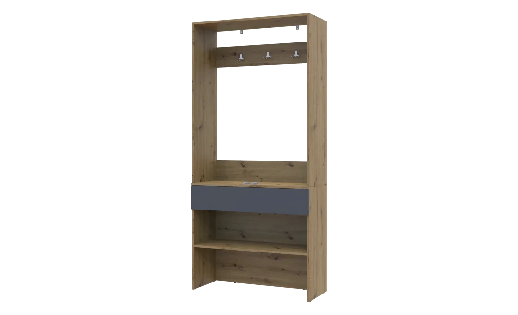 Předsíň Doros Split Dub Artisan/Grafit DTD 94 × 39 × 200 (44900271)