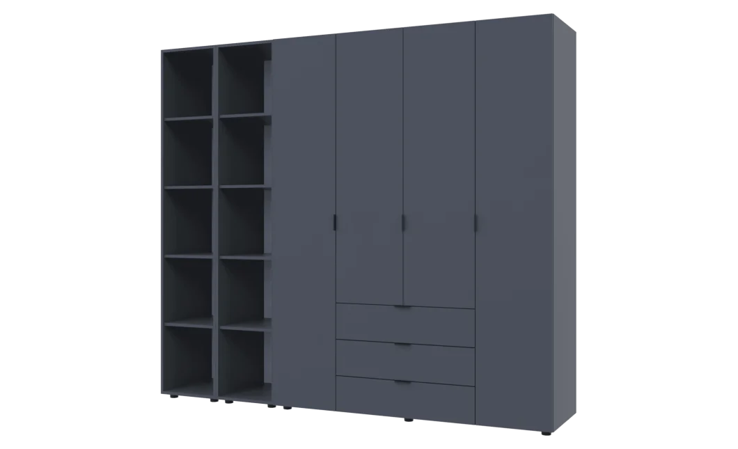 Set Doros Gelar se 2 regálů Grafit 4 dveře 231,4×49,5×203,4 (42005064)