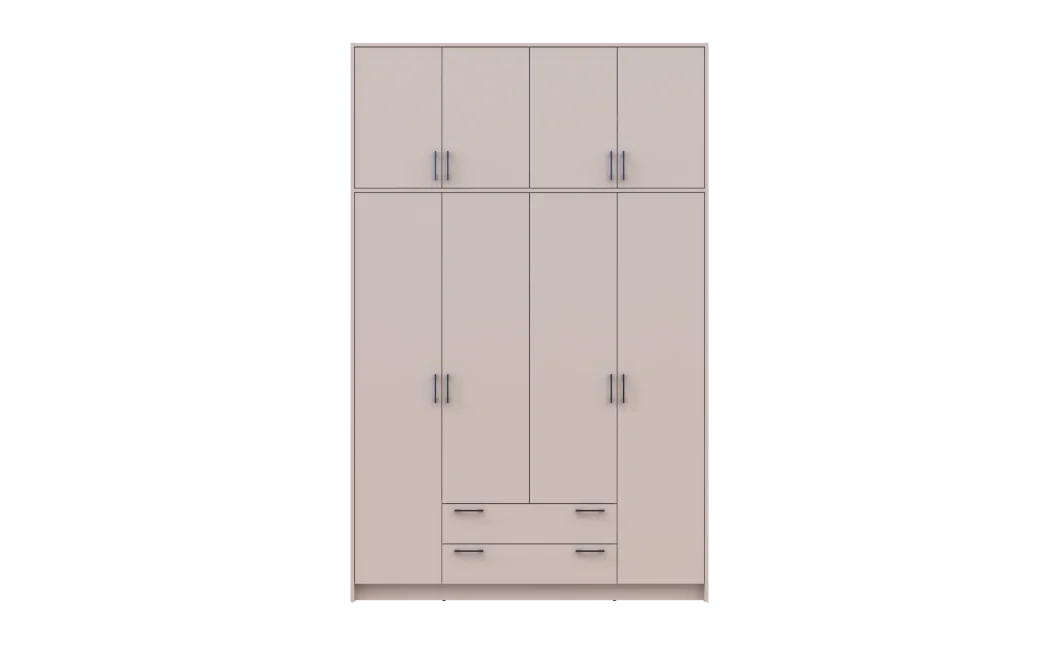 Šatní skříň Doros Rondy s s vysokým nástavcem Kašmír 4 dvere 160x52x260 (80738488)