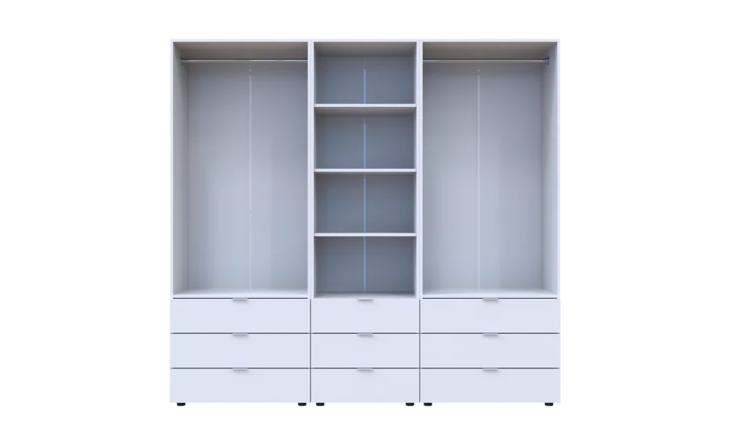 Šatní skříň Doros Gelar Bílá 2+2 dveře s regálem 215×49,5×203,4 (42005165)