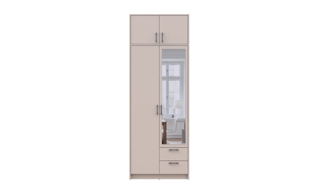 Šatní skříň Doros Rondy se zrcadlem a nadstavcem Kašmír 2 dvere 82x52x236 (80738470)