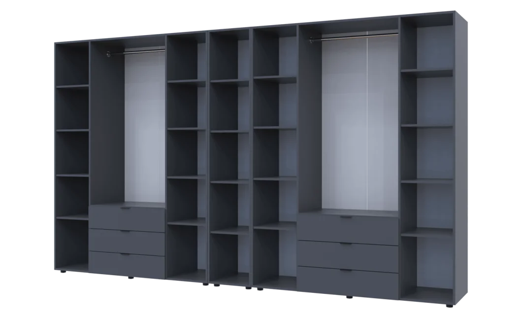 Set Doros Gelar s regálem Grafit 4+4 dveře 348,2×49,5×203,4 (42005065)