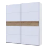 Šatní skříň Doros G-Caiser Bílá / Bílá vložka Dub Evok 2 DTD / 5 části 220×60×240 (44900283)