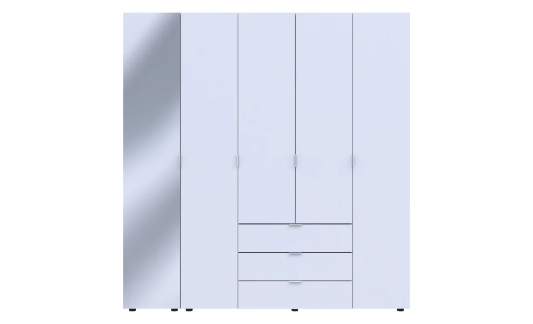 Skříň na oblečení Doros Gelar Bílý 4 dveře/zrcadlo 194 × 49,5 × 203,4 (42002160)