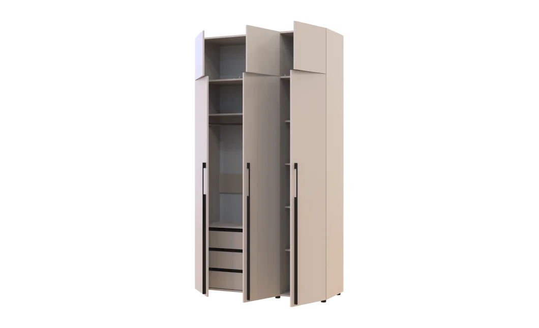 Kleiderschrank mit Schubladen und Aufsatzschrank Doros Kasper Kaschmir 3 LTD 135 × 50 × 245 cm (42005566)