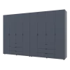 Šatní skříň na oblečení Doros Gelar set Grafit 4+4 dveře 310×49,5×203,4 (42002130)