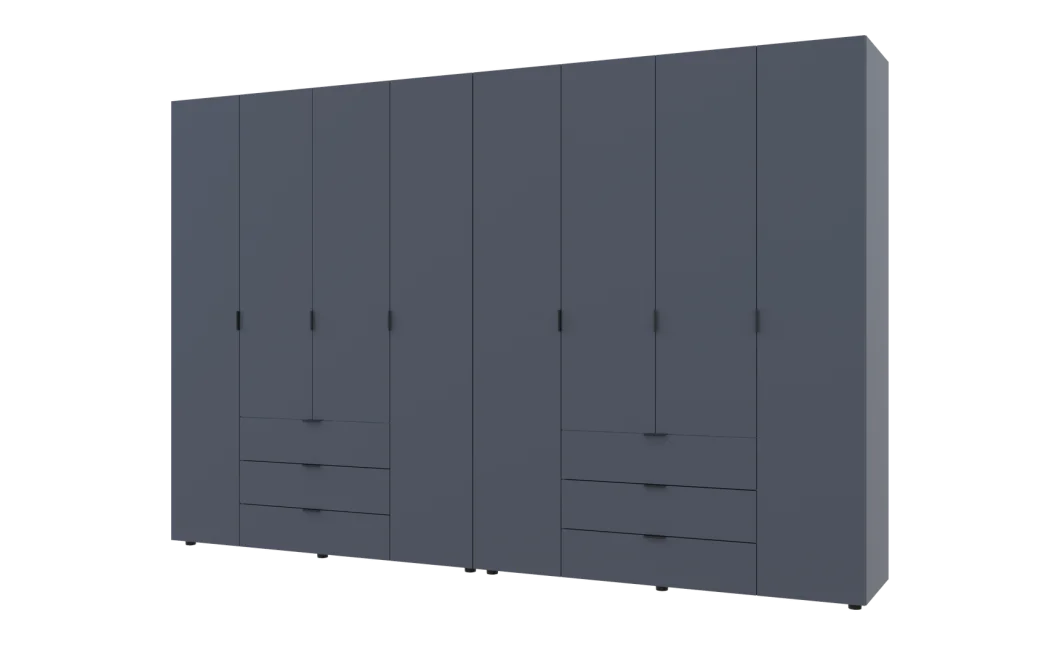 Šatní skříň na oblečení Doros Gelar set Grafit 4+4 dveře 310×49,5×203,4 (42002130)