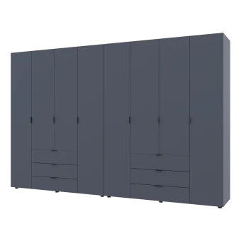 Šatní skříň na oblečení Doros Gelar set Grafit 4+4 dveře 310×49,5×203,4 (42002130)