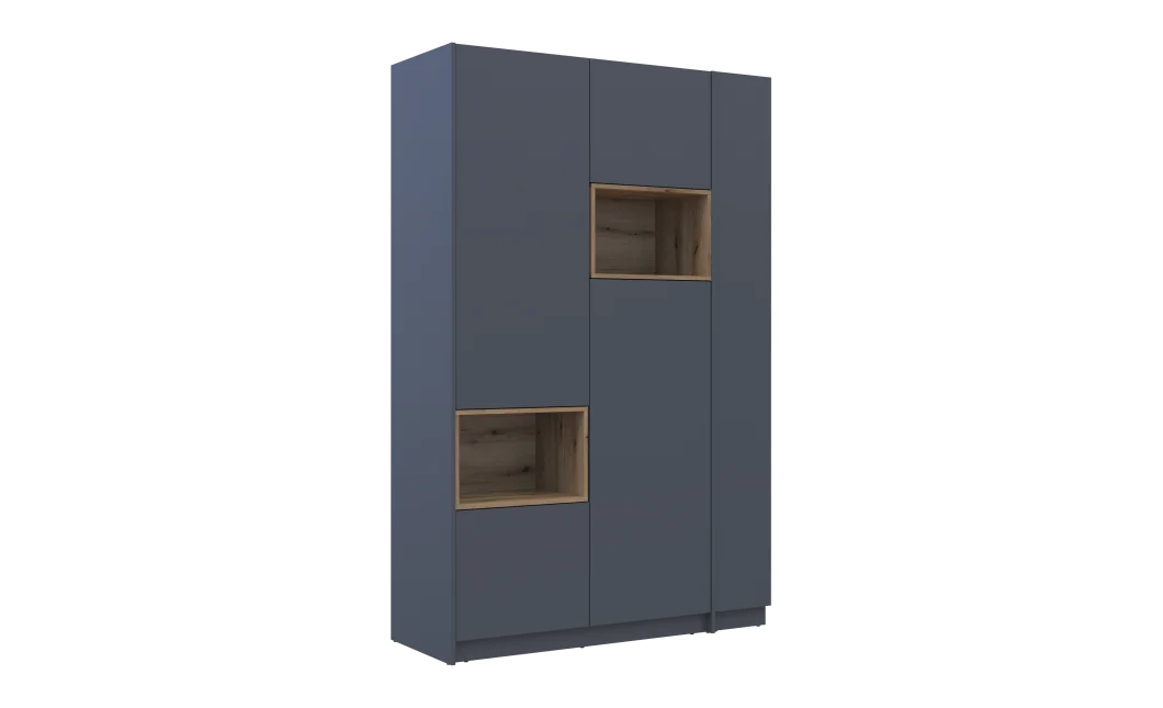 Šatní skříň s výklenkem a regálem Doros Dale Antracit/Dub Evok 2 dveře 143,2×52×220 (42005337)