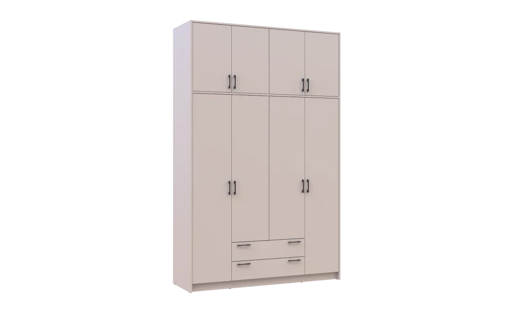 Šatní skříň Doros Rondy s s vysokým nástavcem Kašmír 4 dvere 160x52x260 (80738488)