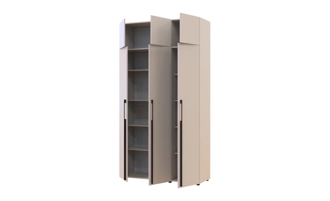 Kleiderschrank mit Regalen und Aufsatzschrank Doros Kasper Kaschmir 3 LTD 135 × 50 × 245 cm (42005564)
