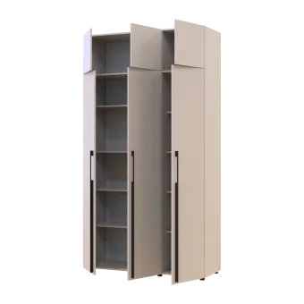 Kleiderschrank mit Regalen und Aufsatzschrank Doros Kasper Kaschmir 3 LTD 135 × 50 × 245 cm (42005564)