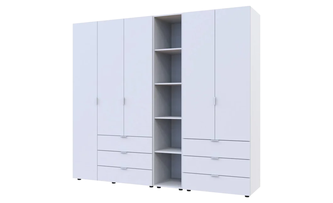 Set Doros Gelar s regálem Bílý 2+3 dveře 231,9×49,5×203,4 (42005032)