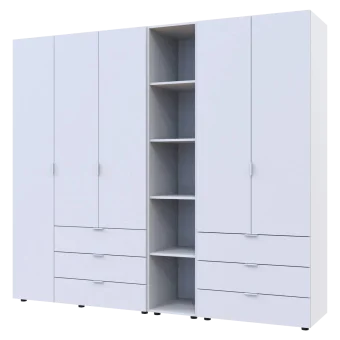 Set Doros Gelar s regálem Bílý 2+3 dveře 231,9×49,5×203,4 (42005032)