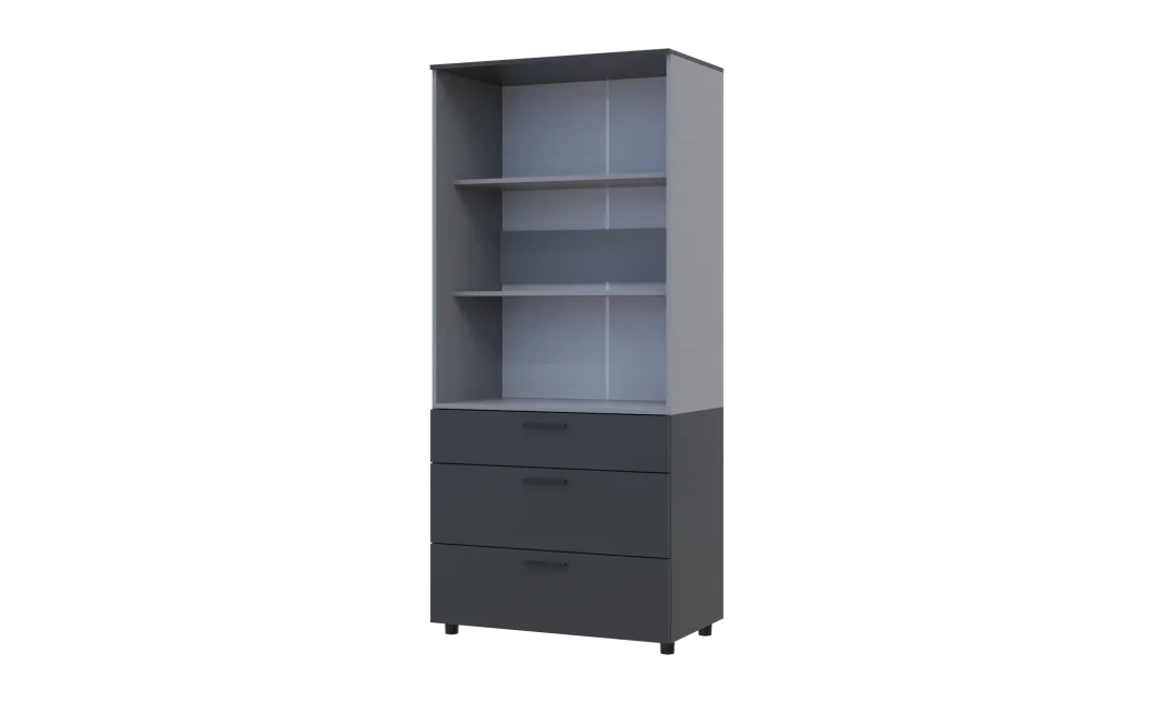 Skříň na oblečení Doros Thorn Antracit/Šedá 2 DTD/3Š police 90х51.6х200 (44900474)