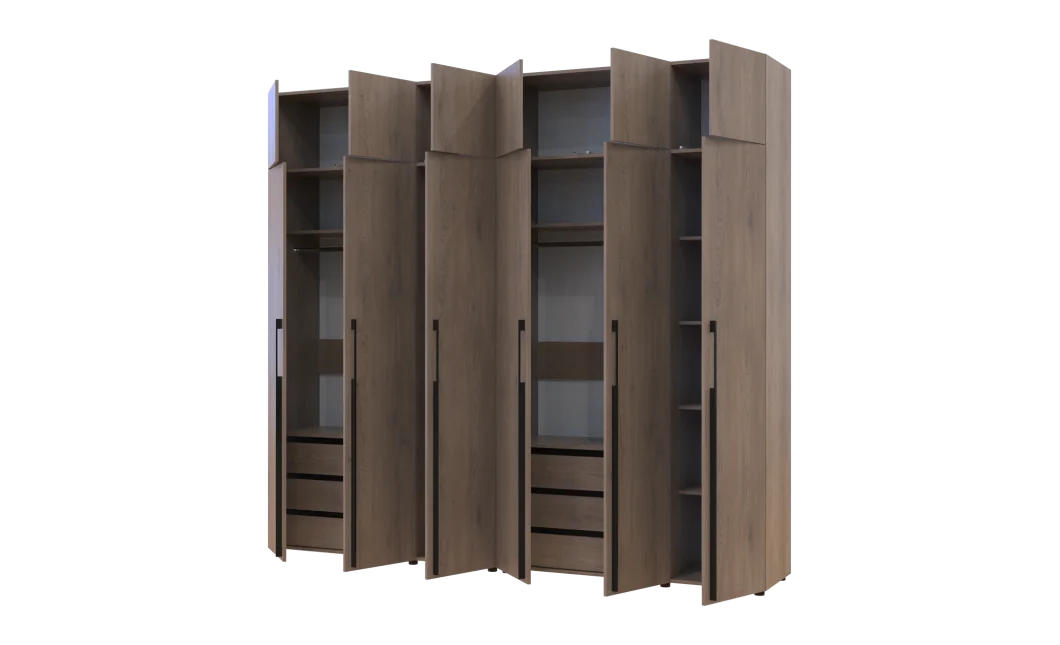 Kleiderschrank mit Schubladen und Aufsatzschrank Doros Kasper Cremona Cannolo 3+3 LTD 270 × 50 × 245 cm (42005579)