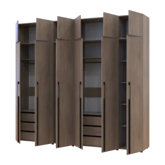 Kleiderschrank mit Schubladen und Aufsatzschrank Doros Kasper Cremona Cannolo 3+3 LTD 270 × 50 × 245 cm (42005579)