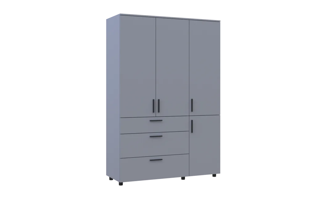 Skříň na oblečení Doros Thorn Šedá 3 DTD/3Š tyč 135х51.6х200 (44900489)