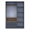 Skříň na oblečení s nikou Doros Dale Antracit/Dub Evok 3 dveře 150 × 52 × 220 (44900526)
