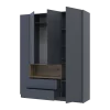 Šatní skříň s výklenkem a regálem Doros Dale Antracit/Dub Evok 3 dveře 178×52×220 (42005338)