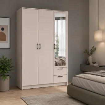 Šatní skříň Doros Rondy se zrcadlem Kašmír 3 dvere 121x52x195 (80738473)