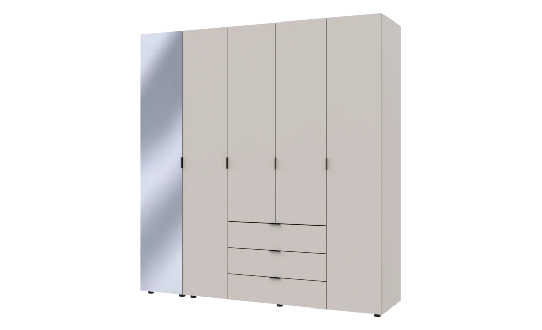 Skříň na oblečení Doros Gelar Kašmír 4 dveře/zrcadlo 194 × 49,5 × 203,4 (80737659)