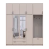 Šatní skříň Doros Rondi s věšákem, zrcadlem a vysokým nástavcem Kašmír 4 dvere 220x52x260 (42005408)