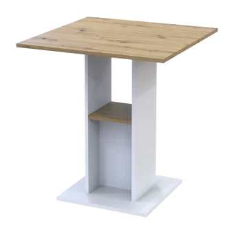 Jídelní stůl Doros Coud Bílý/Dub Artisan 70×70×74 (41510131)