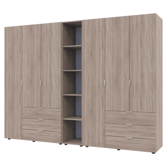 Set Doros Gelar s regálem Dub Sonoma 3+3 dveře 270,6×49,5×203,4 (42005052)