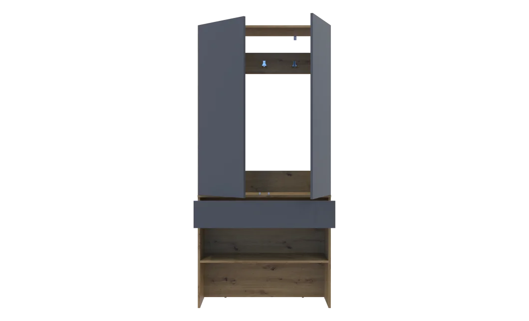 Předsíň Doros Split Dub Artisan/Grafit DTD 94 × 39 × 200 (44900271)