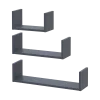 Sada polic Doros Fil Grafit 3 ks 30/45/60x15x15 (41516078)