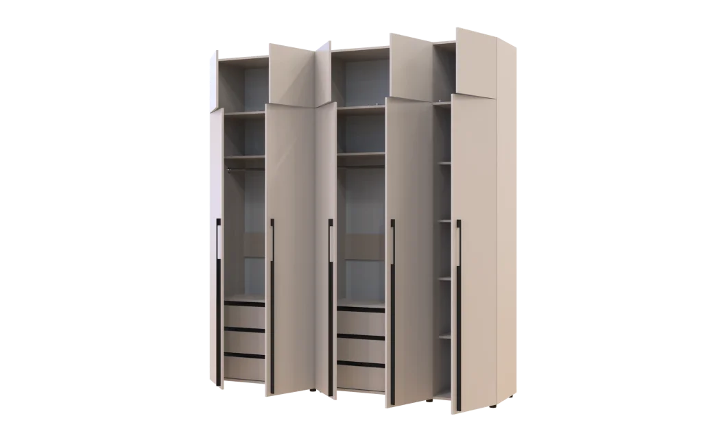 Kleiderschrank mit Schubladen und Aufsatzschrank Doros Kasper Kaschmir 2+3 LTD 225 × 50 × 245 cm (42005554)