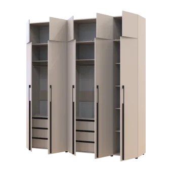 Kleiderschrank mit Schubladen und Aufsatzschrank Doros Kasper Kaschmir 2+3 LTD 225 × 50 × 245 cm (42005554)