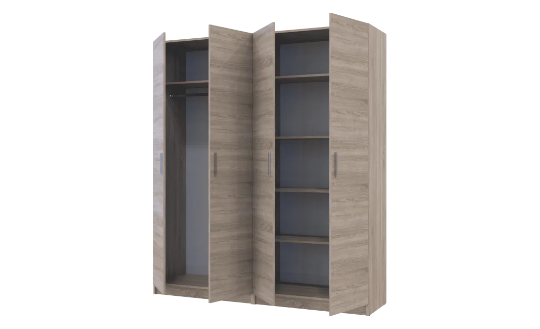 Set Doros Promo s policemi Dub Sonoma 2+2 dveře 180×48×204 (44900287)