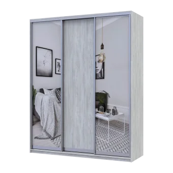 Šatní skříň Doros City Light Borovice Natti 1 DTD / 2 zrcadla 180×60×225 (80736520)