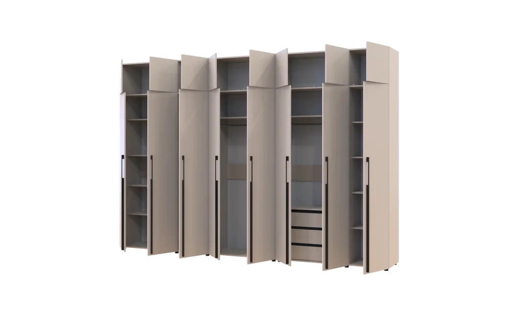 Kleiderschrank mit Schubladen, Regalen und Aufsatzschrank Doros Kasper Kaschmir 3+2+3 LTD 360 × 50 × 245 cm (42005744)