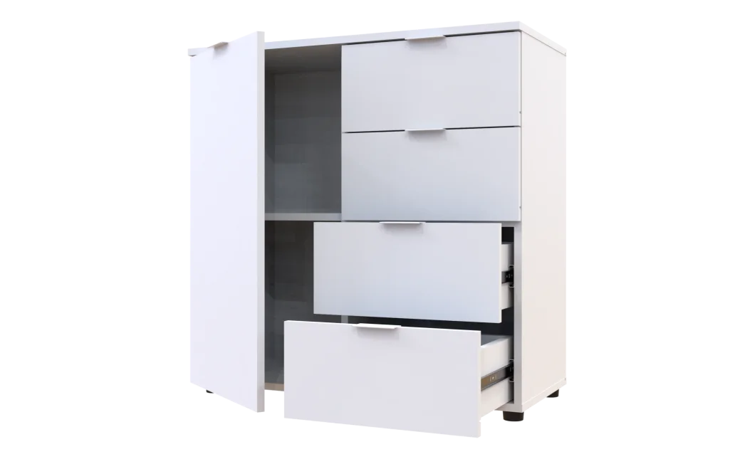 Komoda Doros Ron 1 1 dveře 4 zásuvky Bílý 80 × 38 × 81 (41516005)