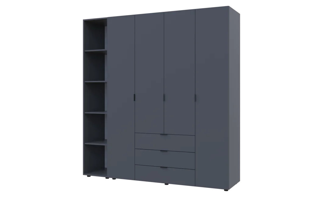 Set Doros Gelar s regálem Grafit 4 dveře 193,2×49,5×203,4 (42005063)