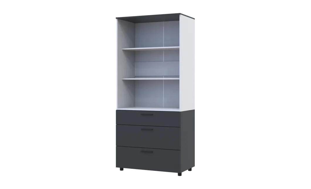 Skříň na oblečení Doros Thorn Antracit/Bílá 2 DTD/3Š police 90х51.6х200 (44900470)