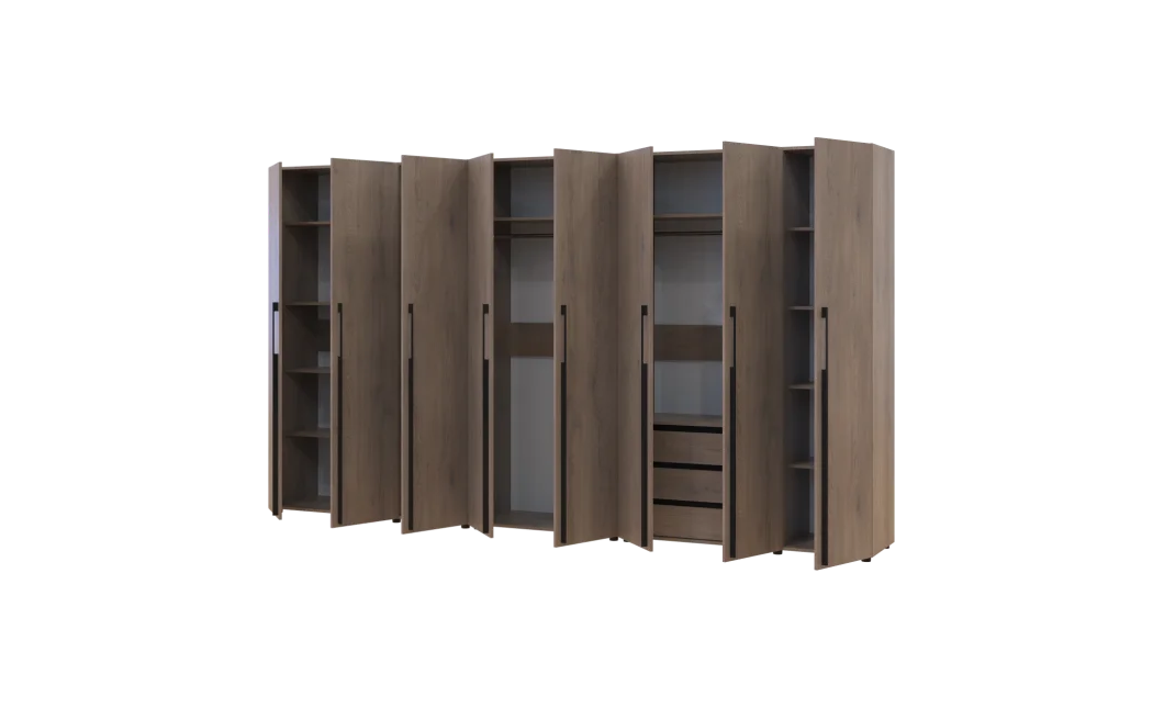 Kleiderschrank mit Regalen und Schubladen Doros Kasper Cremona Cannolo 3+2+3 LTD 360 × 50 × 204 cm (42005743)