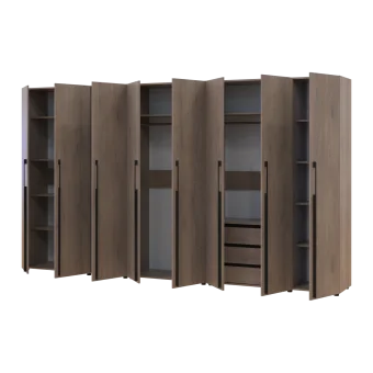 Kleiderschrank mit Regalen und Schubladen Doros Kasper Cremona Cannolo 3+2+3 LTD 360 × 50 × 204 cm (42005743)
